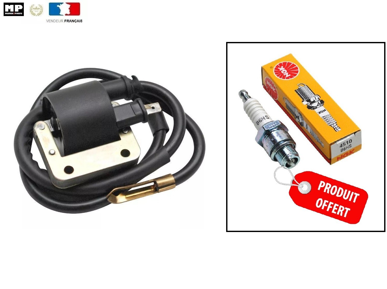 Bobine haute tension extérieure pour cyclomoteur MBK 51 Passion à rupteur