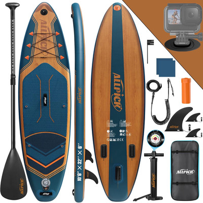 ALLPICK Premium SUP Board Set, Stand up Paddling Board Aufblasbar, Mit Universal