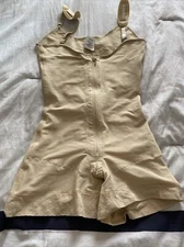 M&D 0083 Full Body Shaper Mid Thigh Bodysuit | Fajas for Women Colombianas Beige