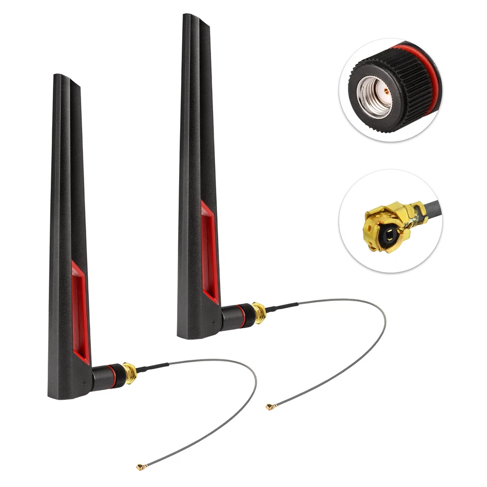 2x 8dBi WiFi-Antenne 2,4 GHz 5GHz 5,8GHz Dualband-RPSMA-Antenne +U.fl/IPEX-Kabel - Bild 4 von 4