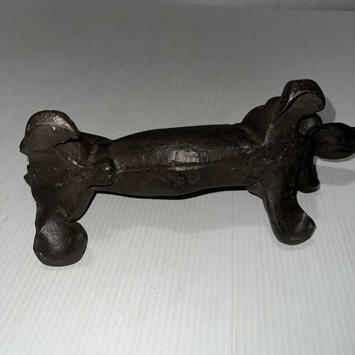 Vintage Cast Iron Sausage Dog Boot Scraper Door Stopper - Picture 11 of 13