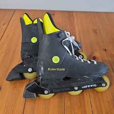 Vintage 90s Lightning Inline Skates Mens Size 5 Black Yellow