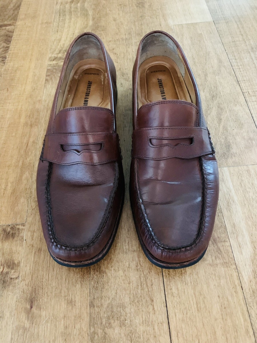 JOHNSON & MURPHY Loafers 12 M Sheepskin Buttery Soft Brown  display picture 3