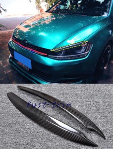 For 13 18 Vw Golf 7 Gti Gtd Mk7 Er Real Carbon Fiber Front Headlight Eyebrows Ebay