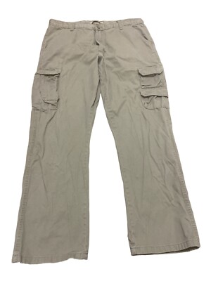 Sonoma Flexwear Sonoma Cargo Pants Lands End Mens Tan Flat Front