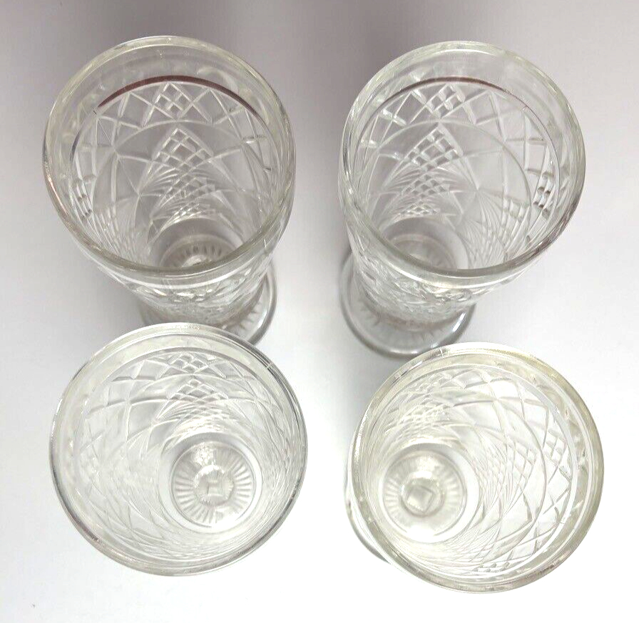 Set of 4 Hazel Atlas Big Top Peanut Butter Iced Tea Clear Glasses 11 oz