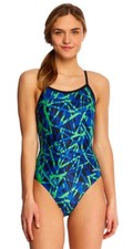 DOLFIN SHATTER WOMEN'S GIRL'S V-2 BACK SWIMSUIT, SIZE 26