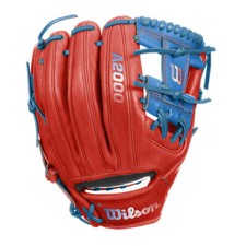 Guante de béisbol Wilson A2000 1786 11,5" de campo - rojo/azul cielo - lanzamiento a la derecha