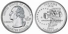 2002 P Indiana State Quarter BU Brilliant Uncirculated Coin