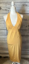 NWT yellow bodycon halter top dress from forever 21 size large