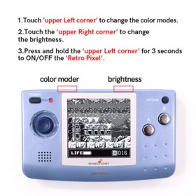 Retro Pixel Big IPS Backlight LCD Screen For NEO GEO Pocket NGP Black/White