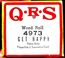 QRS Piano Solo GET HAPPY J. Lawrence Cook 4973 Hand Played Player Piano Roll