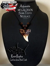 MEGALODON SHARK TOOTH NECKLACE - LARGE 2¼" Fossil Teeth Great White'