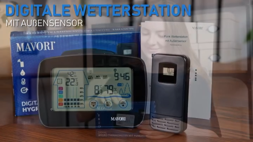 Digitales Wetterstation Funk-außensensor Thermometer Hygrometer Wettervohersage - Video 1 von 1
