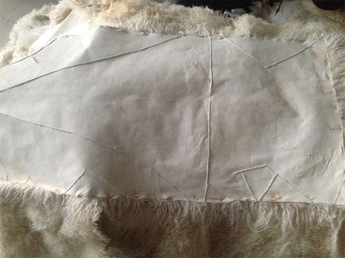 White REAL FUR BLANKET THROW MONGOLIAN SHEEPSKIN TIBETAN LAMBSKIN THE BLOCK - Picture 8 of 8