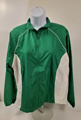 Augusta Sportswear Women's Small Wind Jacket Green/ White Vented Full Zip (X-1) - Image 1 of 4