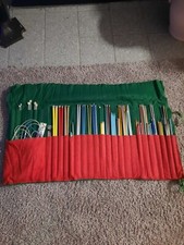 Collection Of Knitting Needles, Round Cables, Several Measuring Tools, Roll...