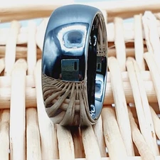 Simple Wedding Ring Comfort Fit Men's Ring Shiny Polished Gunmetal Promise Ring