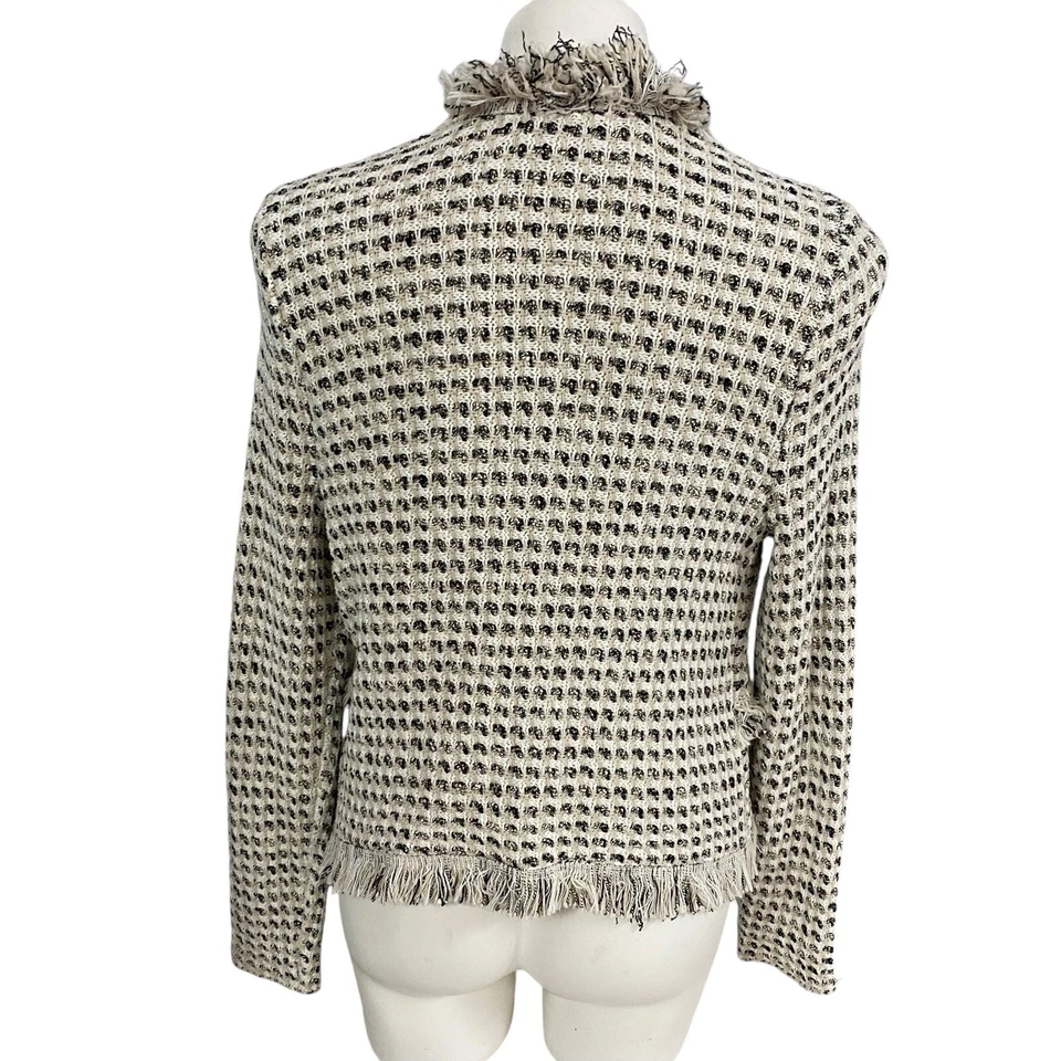 Blazer Chicos Mujer 0 Pequeño Tejido Flecos Chaqueta Trabajo Oficina Informal Negocios Foto 2 de 4