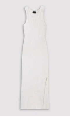 Tom Ford Designer Womens Maxi Yarn Dress Size L (Fits Like S-M) White New