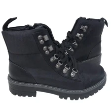 So Women's Clavicle Comfort Lace Up Fashion Combat Boots Black Size:6.5 128T