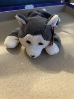 Ty Beanie Baby Nanook the Husky RARE Retired PVC Pellets with Tag Errors (#4104)