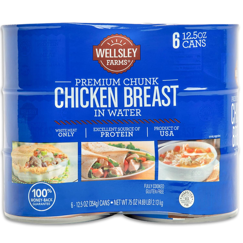 White Premium Chunk Chicken Breast in Water, 12.5 Ounce, 6 Count