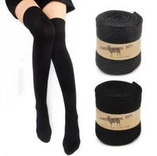 Women 80% Wool Thigh-High Thick Warm Fuzzy Heavy Over Knee Stocking Socks Boots