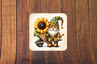 Gonk liebende Untersetzer - Schubkarre Sonnenblume - tolles Geschenkset 1, 2 oder 4