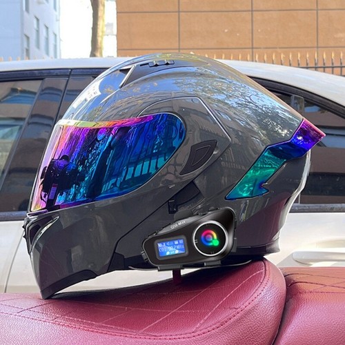 Bluetooth Modular Motorcycle Intercom Helmet Racing Dual Lens Motorbike Helmets - Foto 12 di 17