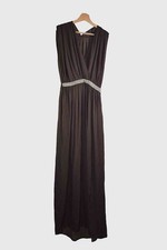 ZARA Brown Embellished Maxi Dress