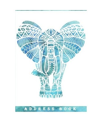 Address Book: Blue Watercolor Elephant Organizer for Phone Numbers and Addresses
