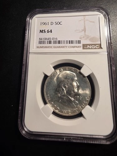 1961-D Franklin Half Dollar • NGC MS64 • Gem BU Luster • Sharp Strike
