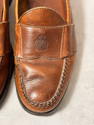 Polo Ralph Lauren Vintage Brown Leather Loafers Luxury Classic Men’s 9.5 Ralph Lauren Loafer Brown Casual Shoes for Men for sale | eBay main image 3