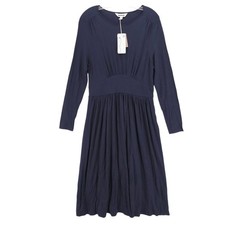NWT BODEN Thea Jersey Midi Dress Navy Blue Long Sleeve Lenzing Ecovero US 10 R