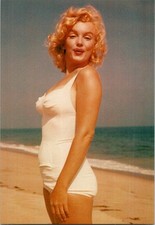 Classic Marilyn Monroe Beach Portrait Postcard by Sam Shaw 6x4