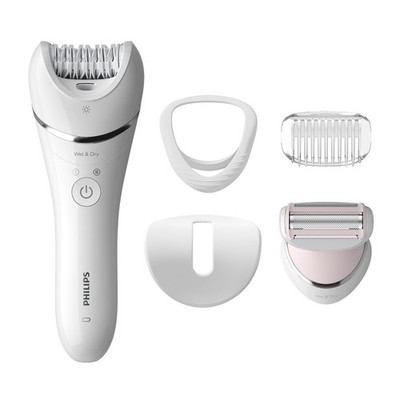 Philips Series 8000 Epilierer, kabellose Nass- und Trockenhaarentfernung für Weiß 