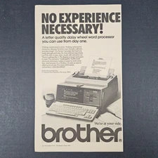 1987 Brother Daisy Wheel Word Processor Vintage Print Ad Piscataway NJ Typing