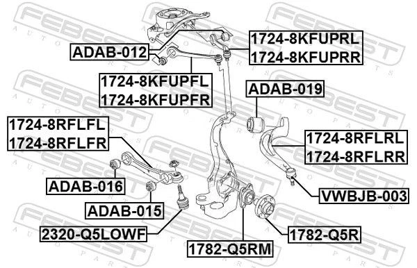 TRACK CONTROL ARM WISHBONE IN FRONT OF LEFT LOWER FEBEST 1724-8RFLFL V NEW - Image 3 of 4