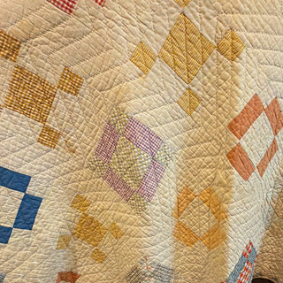 Vintage Patchwork Quilt Multicolor Quilted Cotton Queen 90 x 90 in