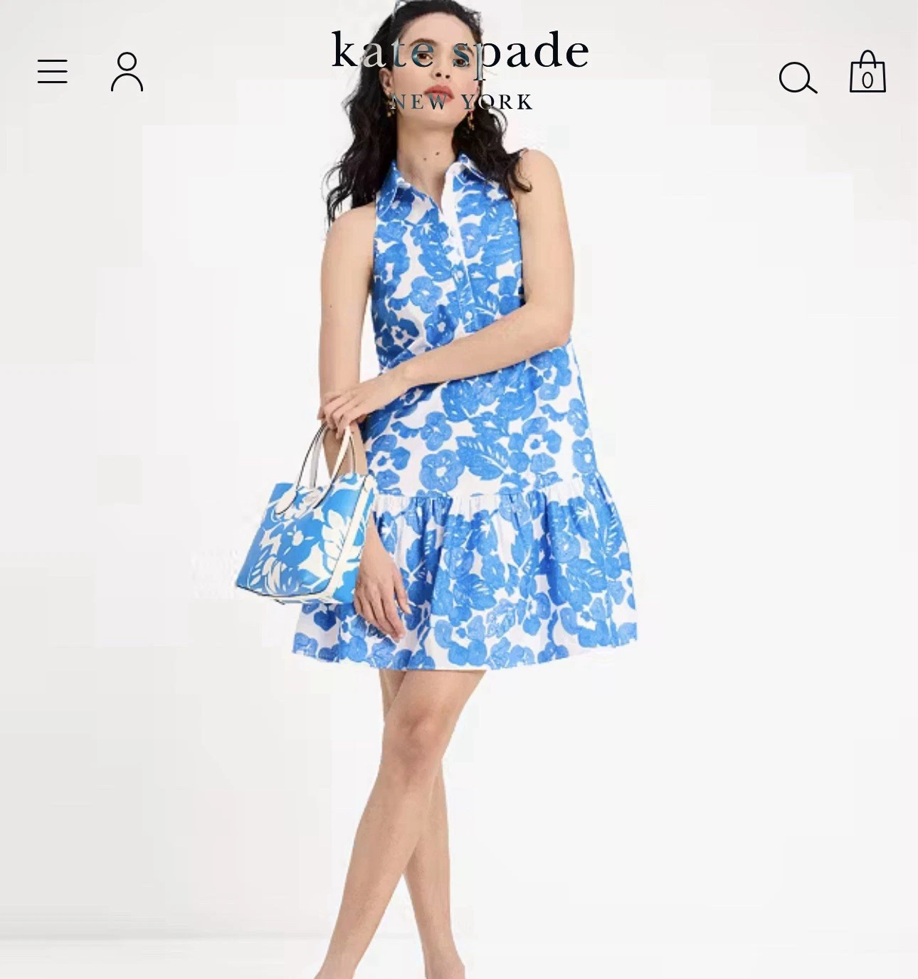 Abito Kate Spade Tropical Foliage Ricamato Taglia S