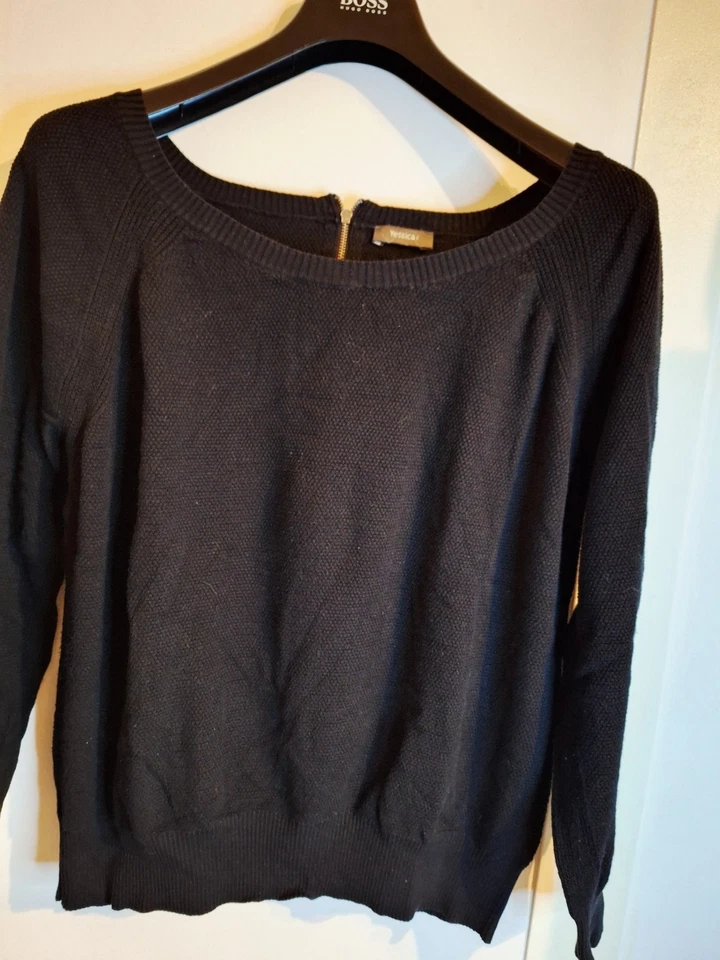 Yessica Strick Pulli Schwarz Blau | Größe 40 | Damen Pullover | ZZZ-463 - Bild 2 von 4