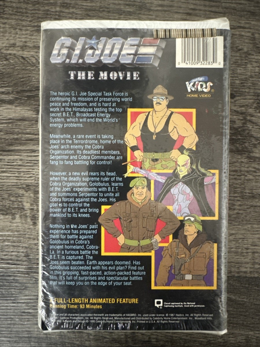 GI Joe The Movie VHS Sealed Clamshell 1987 Vintage Cartoon Retro
