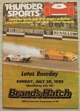 BRANDS HATCH 27/28 Jul 1985 THUNDER SPORTS LOTUS RACEDAY A4 Official Programme