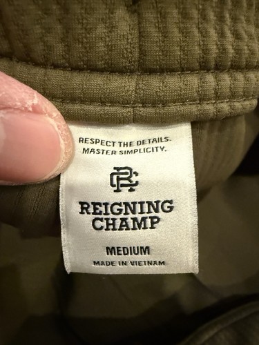 Reigning Champ Mens Green Zip Pockets Jogger Running Ankle Zip Sweatpants Size M - Picture 6 of 9