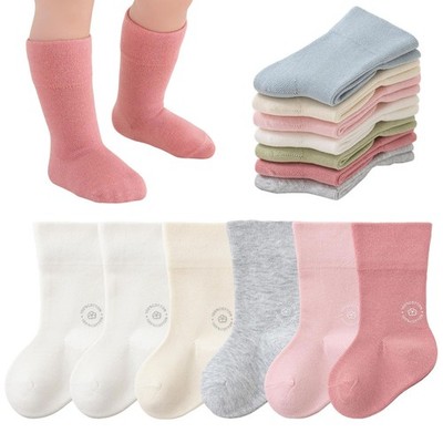 6 Paar Babysocken aus weicher und elastischer Baumwolle einfarbig