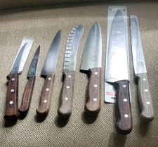 Set Of 7 R H FORSCHNER VICTORINOX STAINLESS STEEL KNIVES Switzerland EUC