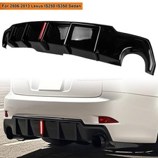 For Lexus Is250 Is350 2006-13 Jdm Glossy Black Rear Bunper Diffuser W Led Light