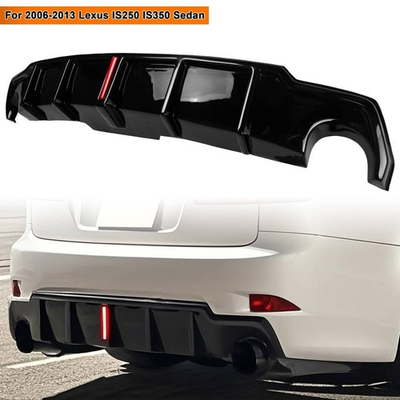 #ad For Lexus IS250 IS350 2006 13 JDM Glossy Black Rear Bunper Diffuser w LED Light $117.99