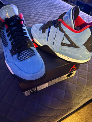 Jordan Air Jordan 4 Retro Travis Scott Cactus Jack Blue Suede 308497-406